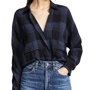 Vince — Heathered Plaid Blouse (XL)